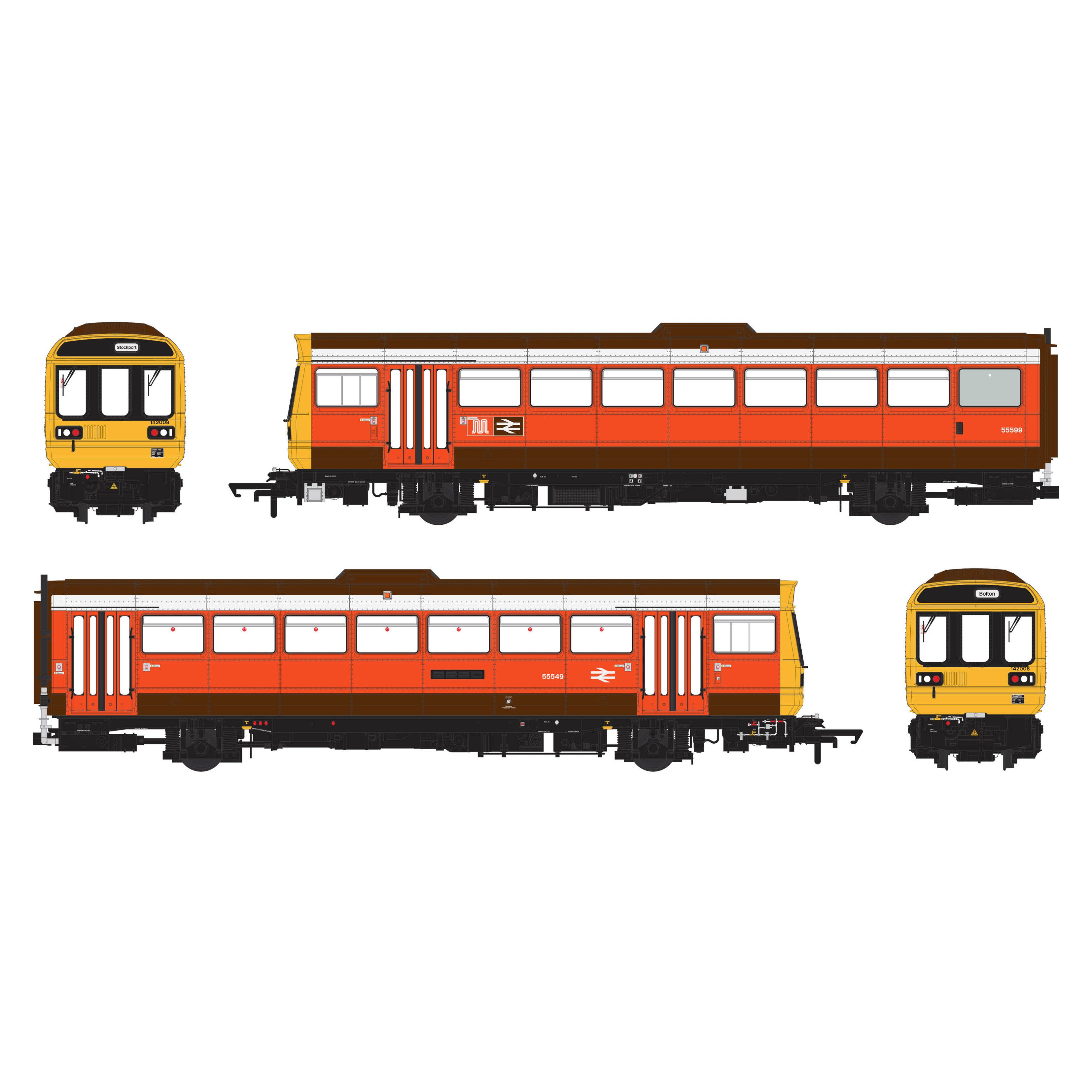 Class 142 - GMPTE Orange - 142008 - DCC Sound Fitted