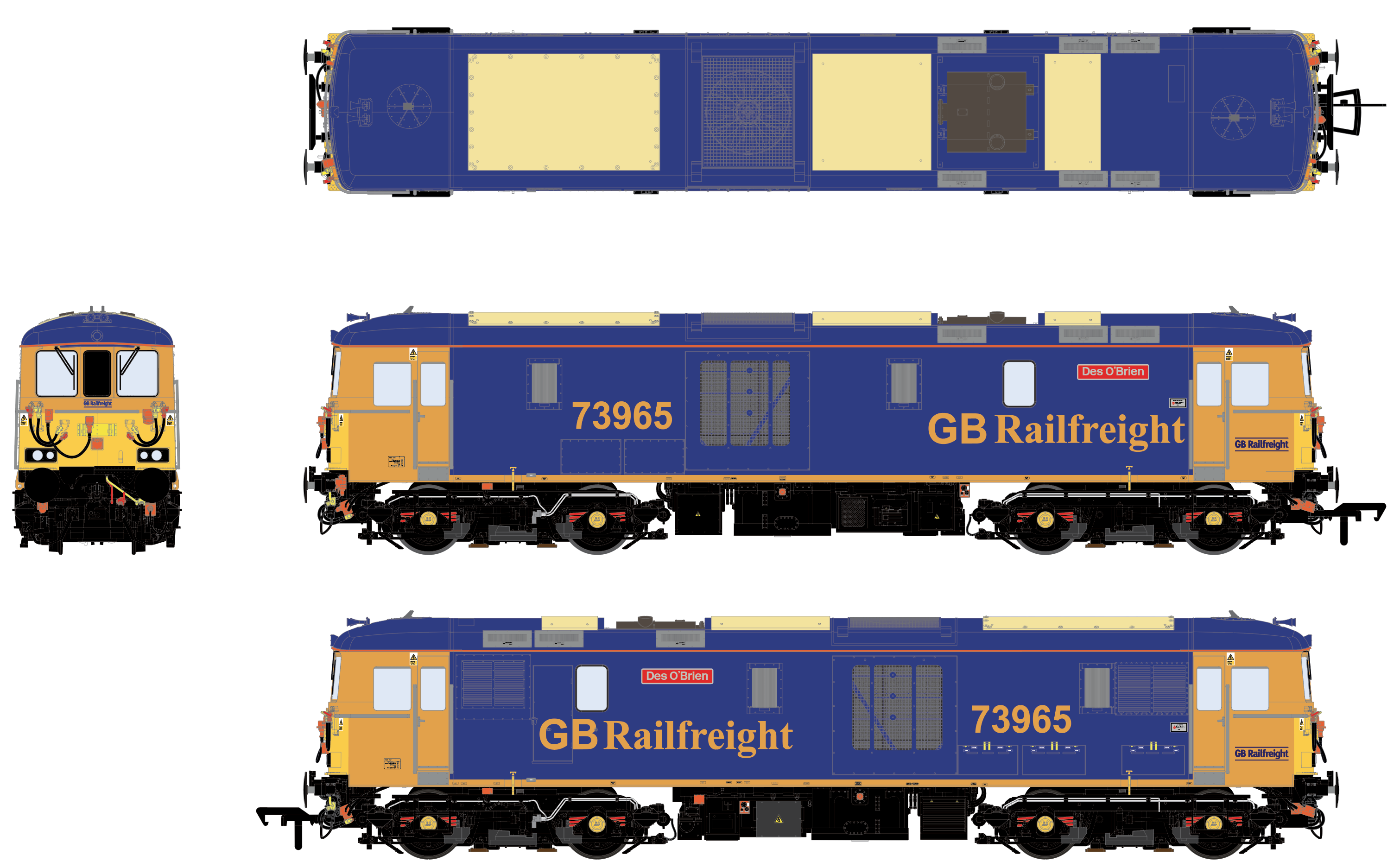 Class 73 - GBRf (Current) - 73965 Des O'Brien - DCC Sound Fitted