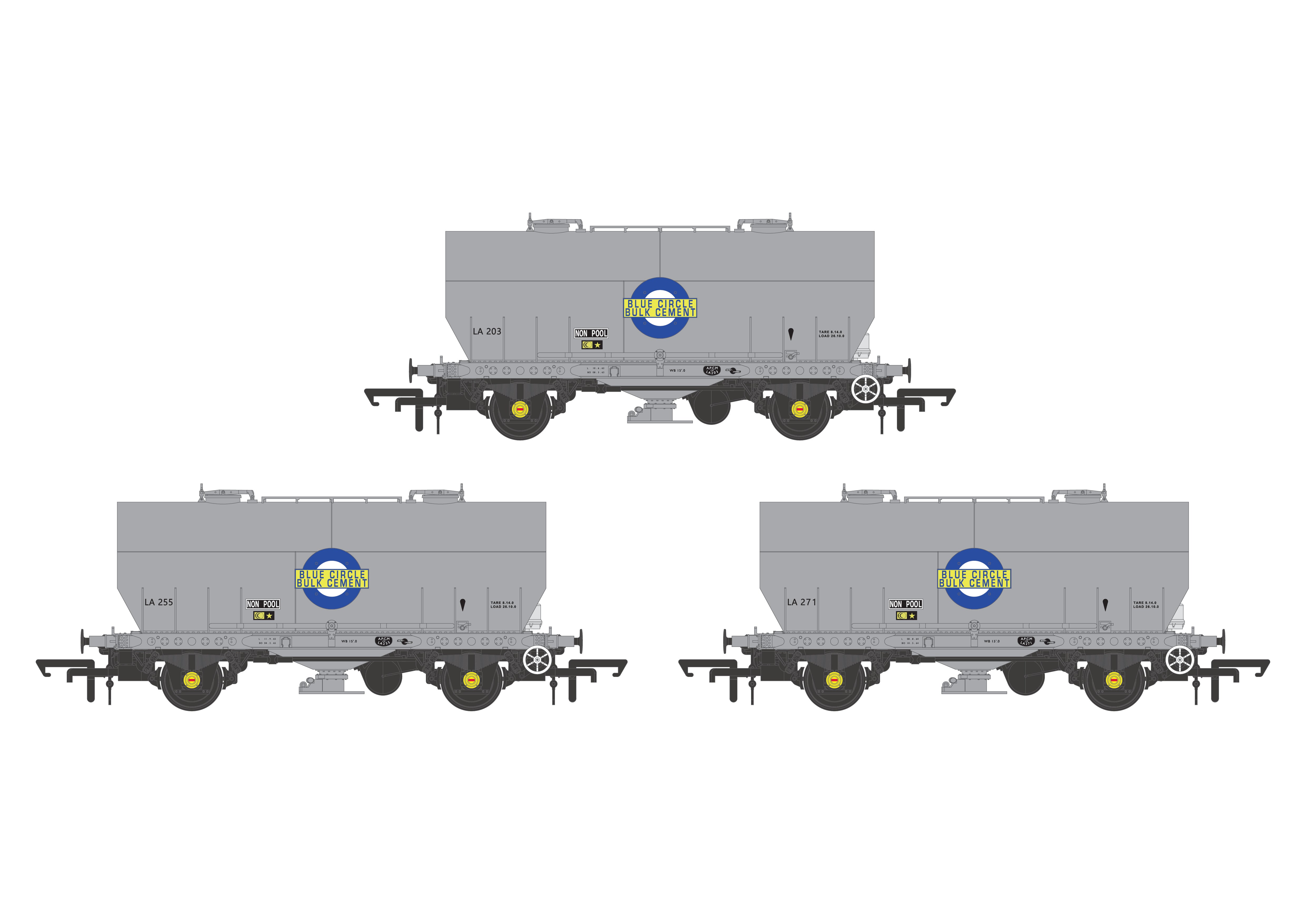 APCM Cemflo/PCV Powder Cement Wagon - Blue Circle Cement - Pack 1