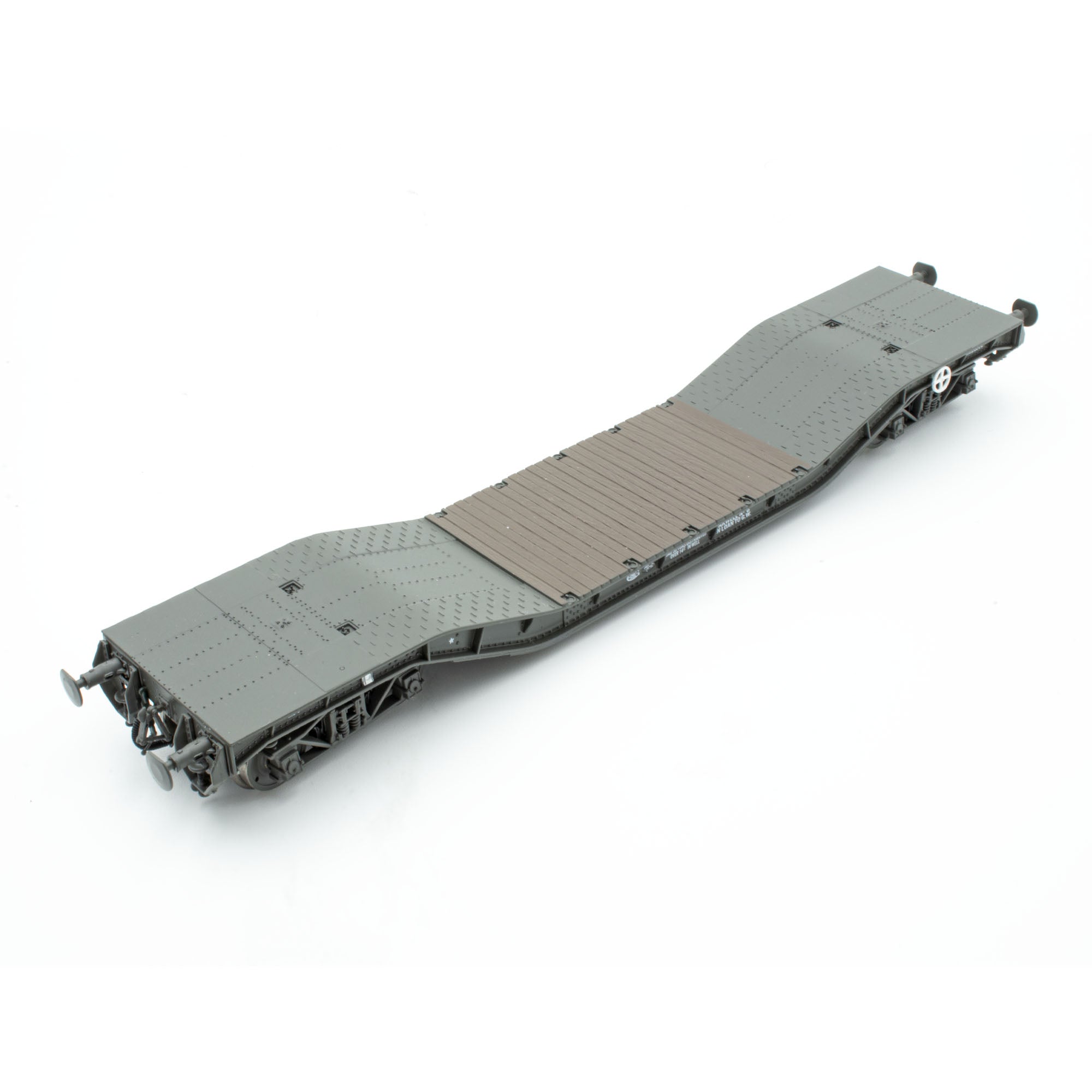 Warwell 50t 'Warwell' military flat with diamond frame bogies in WD livery (GW ...