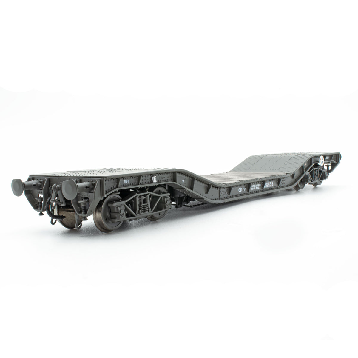 Warwell 50t 'Warwell' military flat with diamond frame bogies in WD livery (GW ...